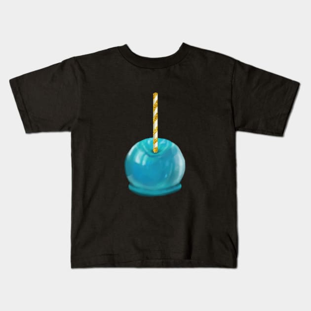 Blue Candy Apple Kids T-Shirt by PeggyNovak